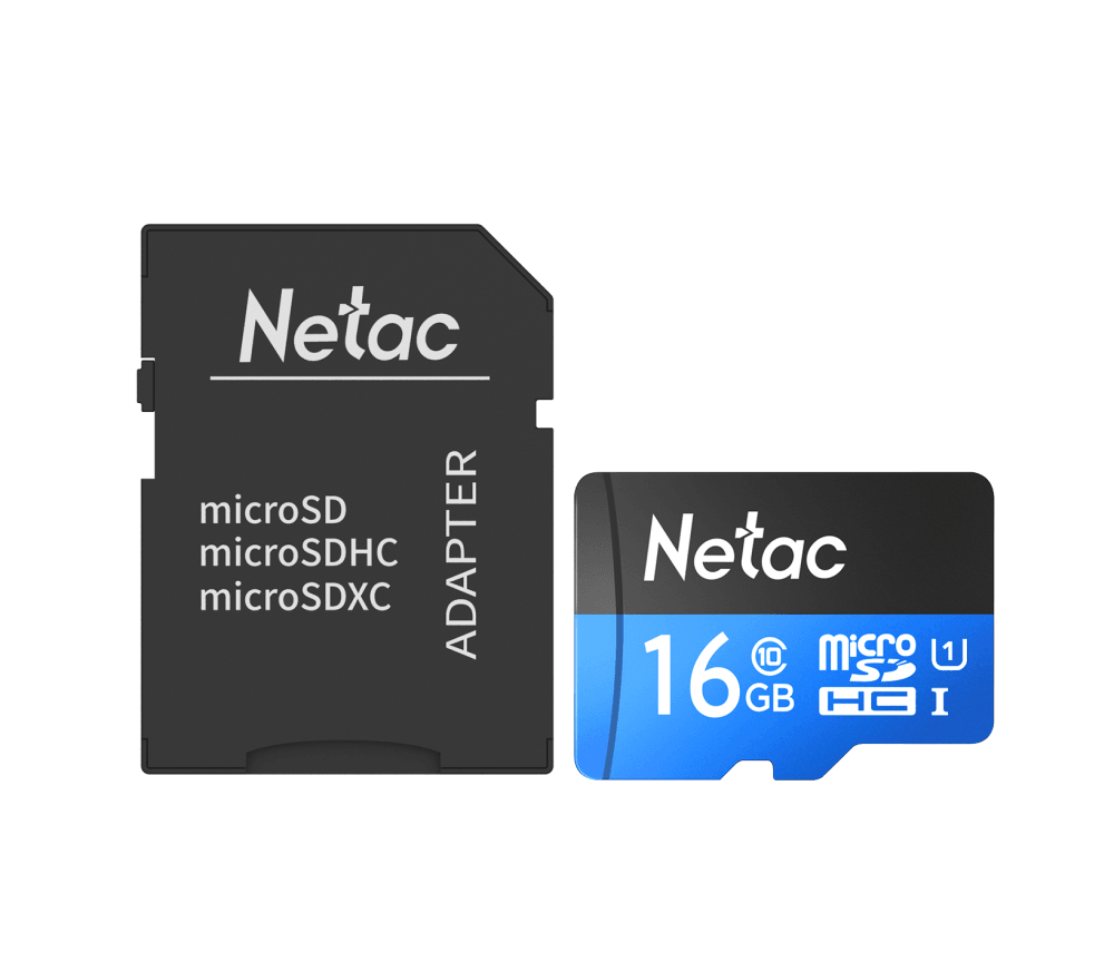 Купить Карта памяти Netac MicroSD card P500 Standard 16GB, retail version w/SD adapter