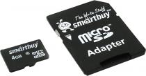 Купить Карта памяти MicroSD  4GB  Smart Buy Class 4 с адаптером
