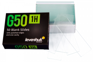 Купить Стекла предметные с лункой Levenhuk G50 1H, 50 шт.