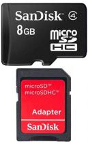 Купить Карты памяти Карта памяти MicroSDHC 8Gb Sandisk+переходник SD Class 10