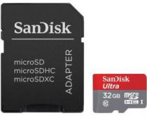 Купить Карты памяти Карта памяти MicroSDHC 32Gb Sandisk + переходник Ultra Android SDSQUNC-032G-GN6MA SD Class 10