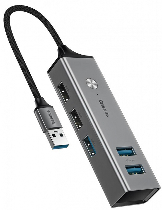 Купить USB-концентратор Хаб Baseus Cube USB to 3xUSB 3.0+2xUSB 2.0 CAHUB-C0G (Dark Grey) (995699)